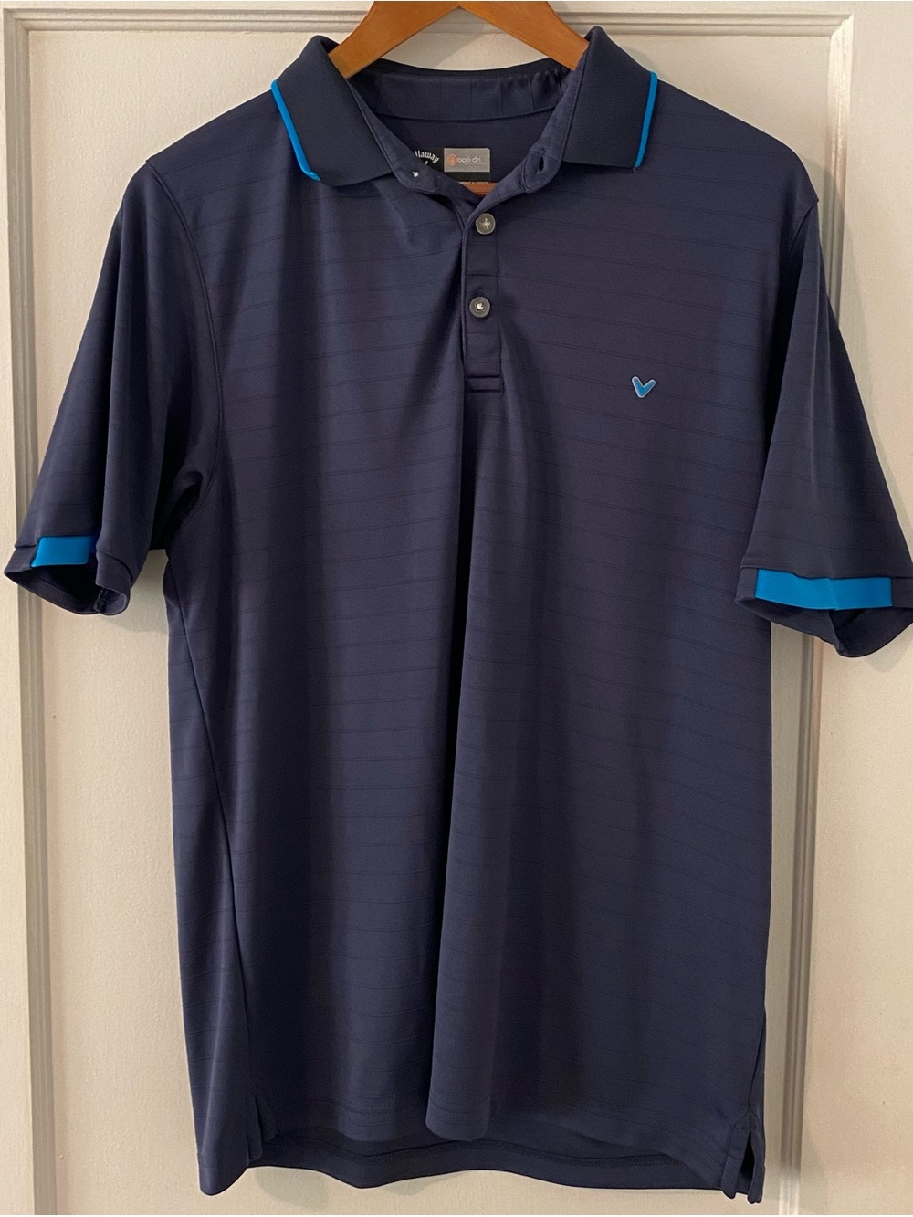 Callaway Men’s Medium Navy Golf Polo with Sky Blue Trim